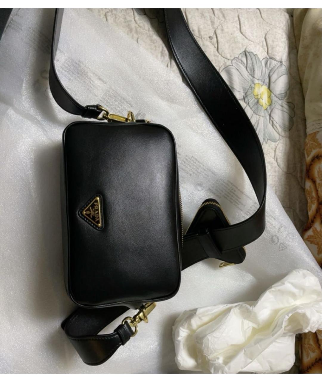 PRADA Черная кожаная сумка через плечо, фото 5