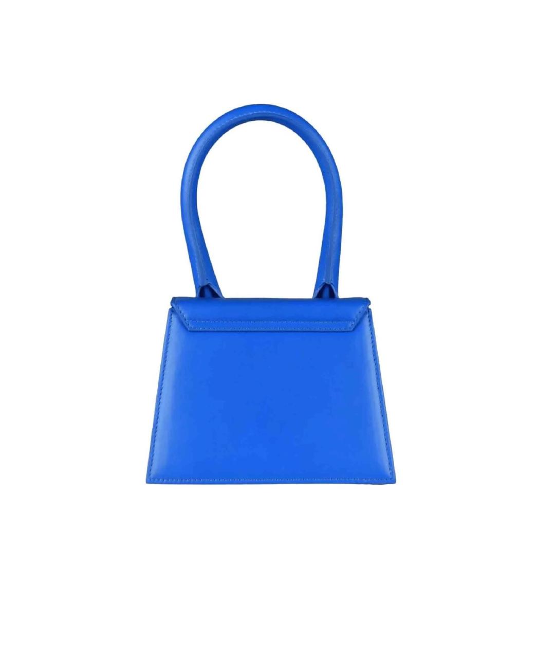 JACQUEMUS Синяя кожаная сумка с короткими ручками, фото 3