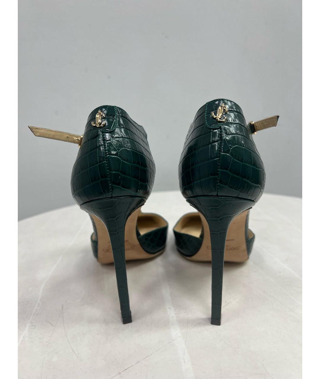 JIMMY CHOO Зеленые кожаные туфли, фото 2