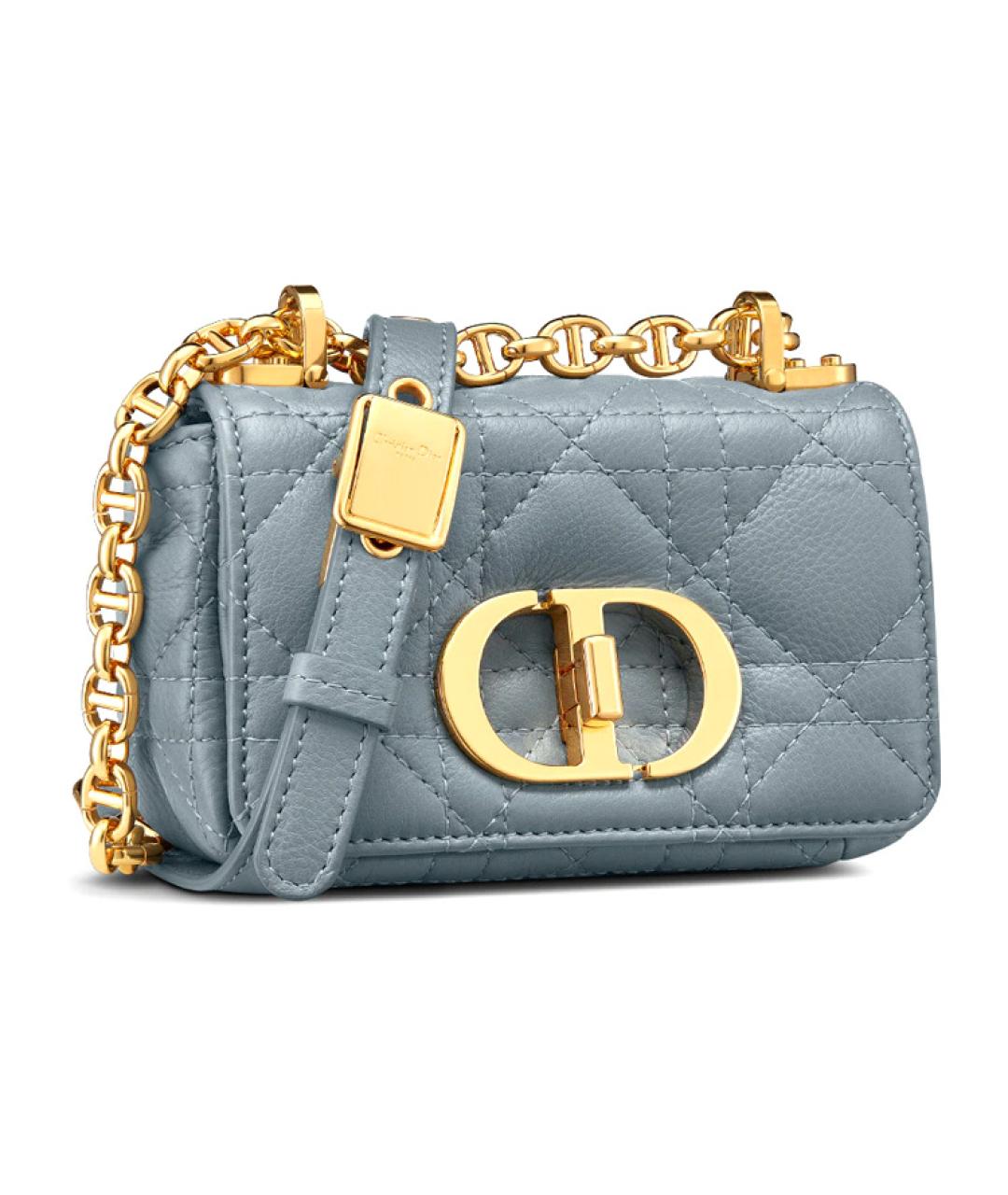 CHRISTIAN DIOR Синяя кожаная сумка через плечо, фото 3