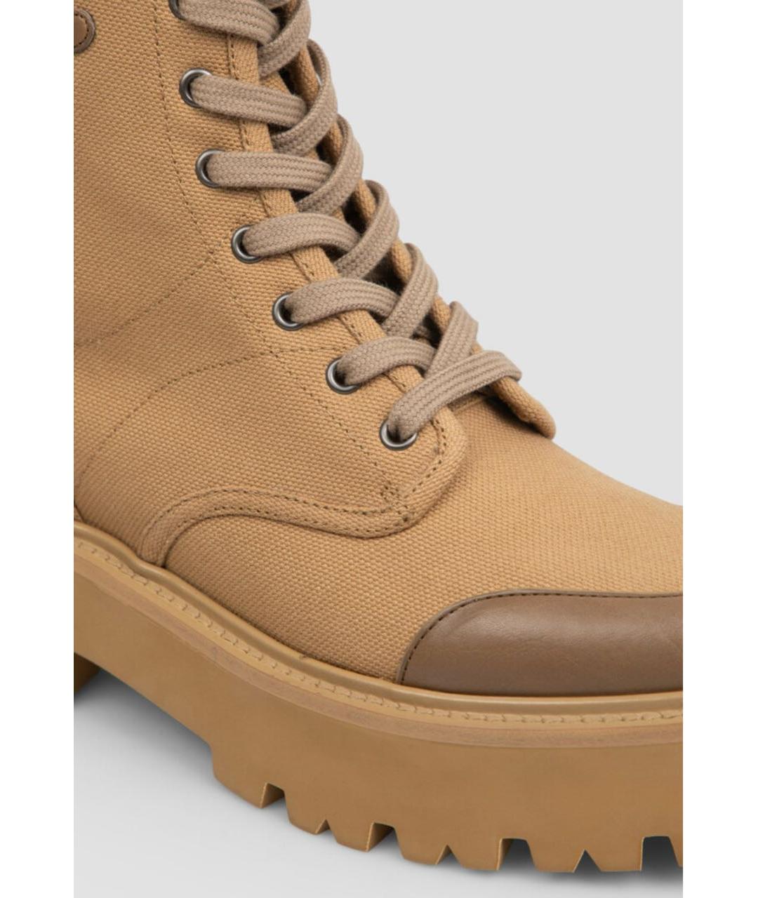 CELINE Бежевые текстильные ботинки, фото 4