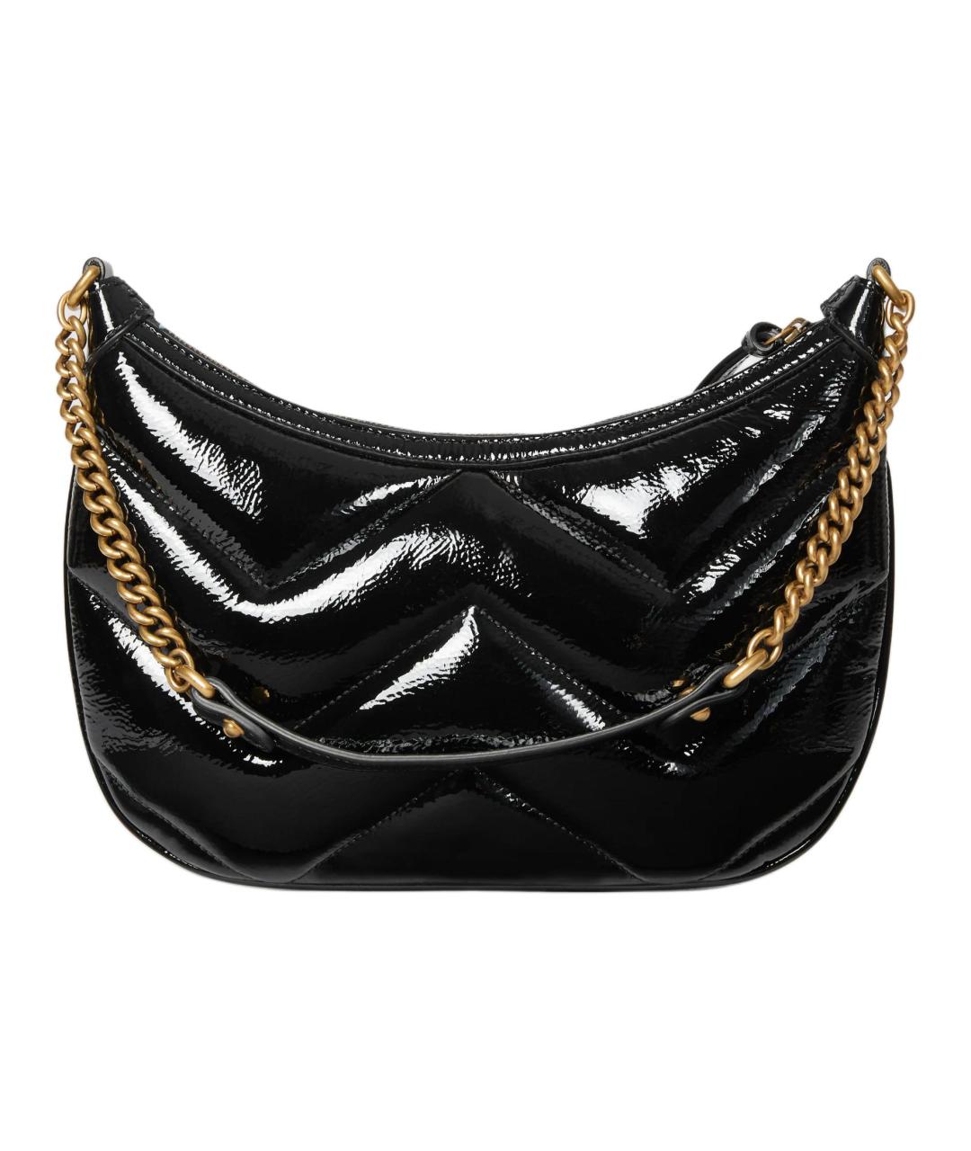 GUCCI Черная сумка с короткими ручками из лакированной кожи, фото 4