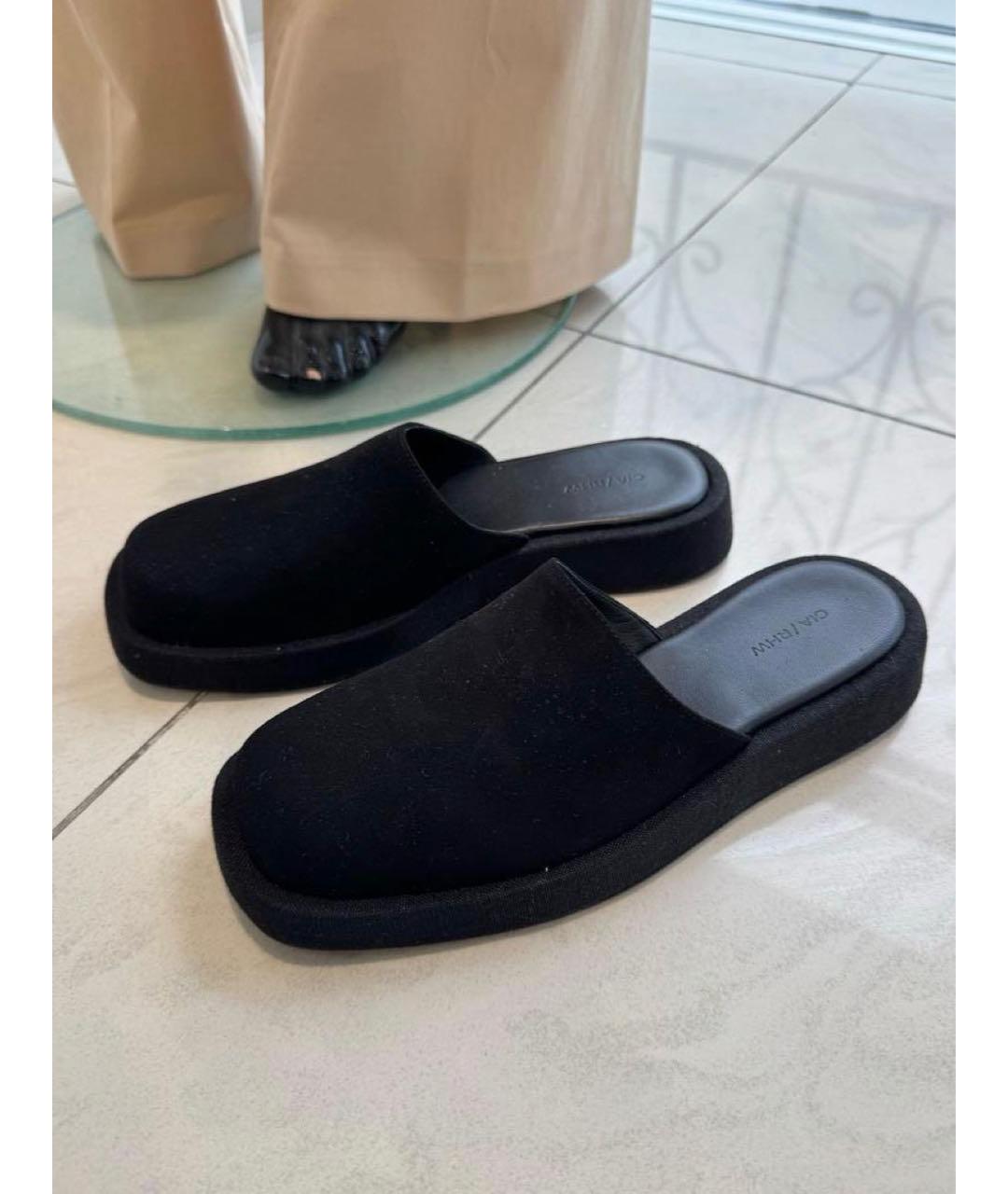 GIABORGHINI Черные замшевые сабо, фото 4