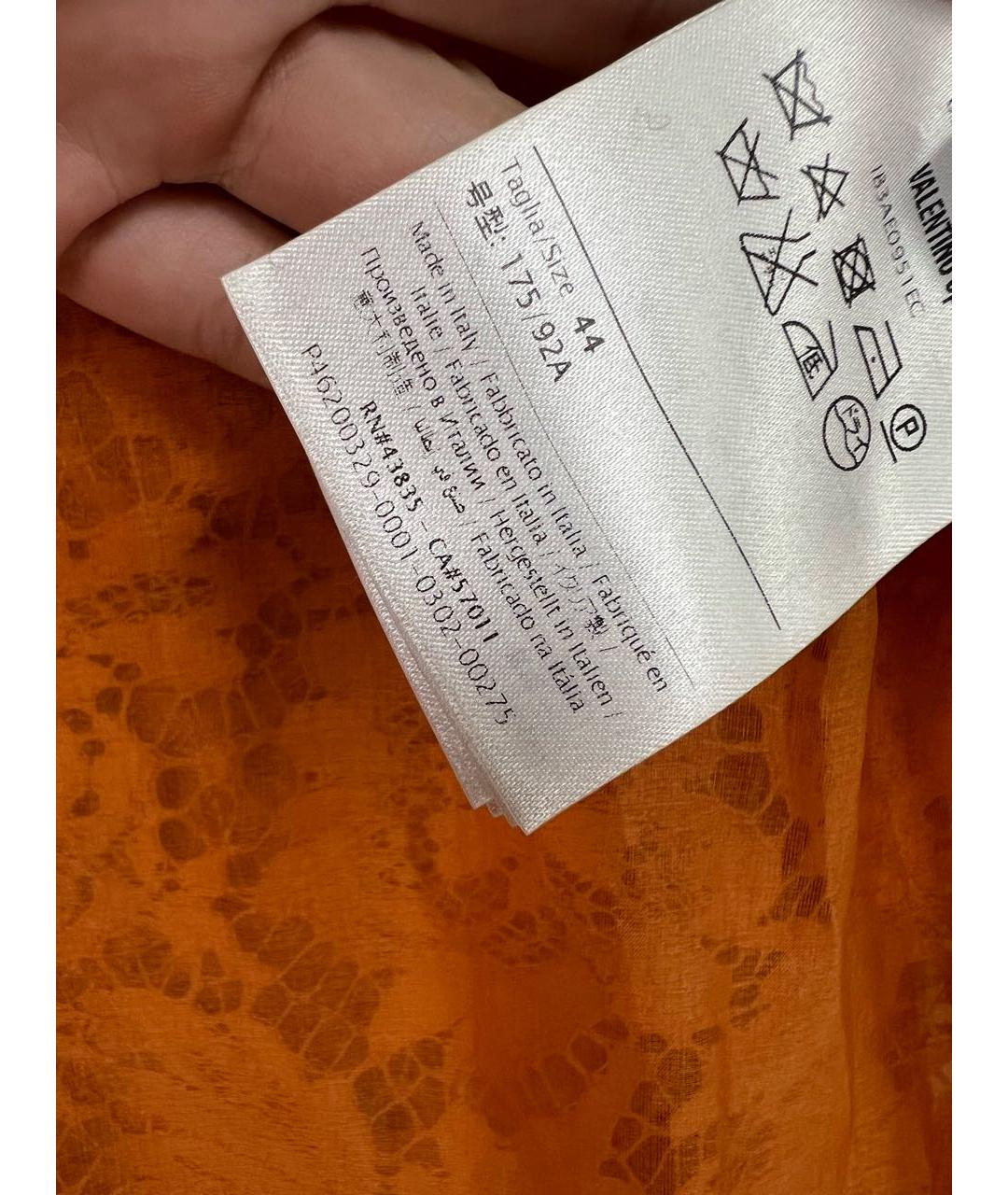 VALENTINO Оранжевое хлопковое коктейльное платье, фото 6