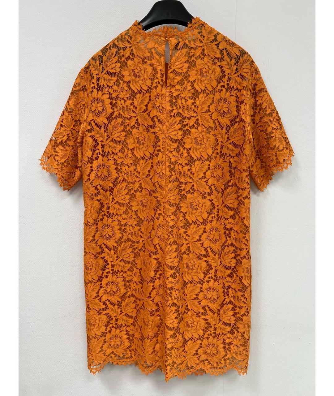 VALENTINO Оранжевое хлопковое коктейльное платье, фото 2