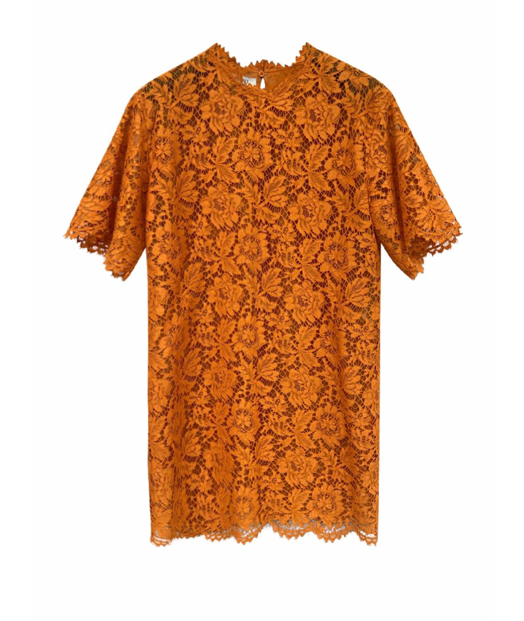 VALENTINO Оранжевое хлопковое коктейльное платье, фото 1