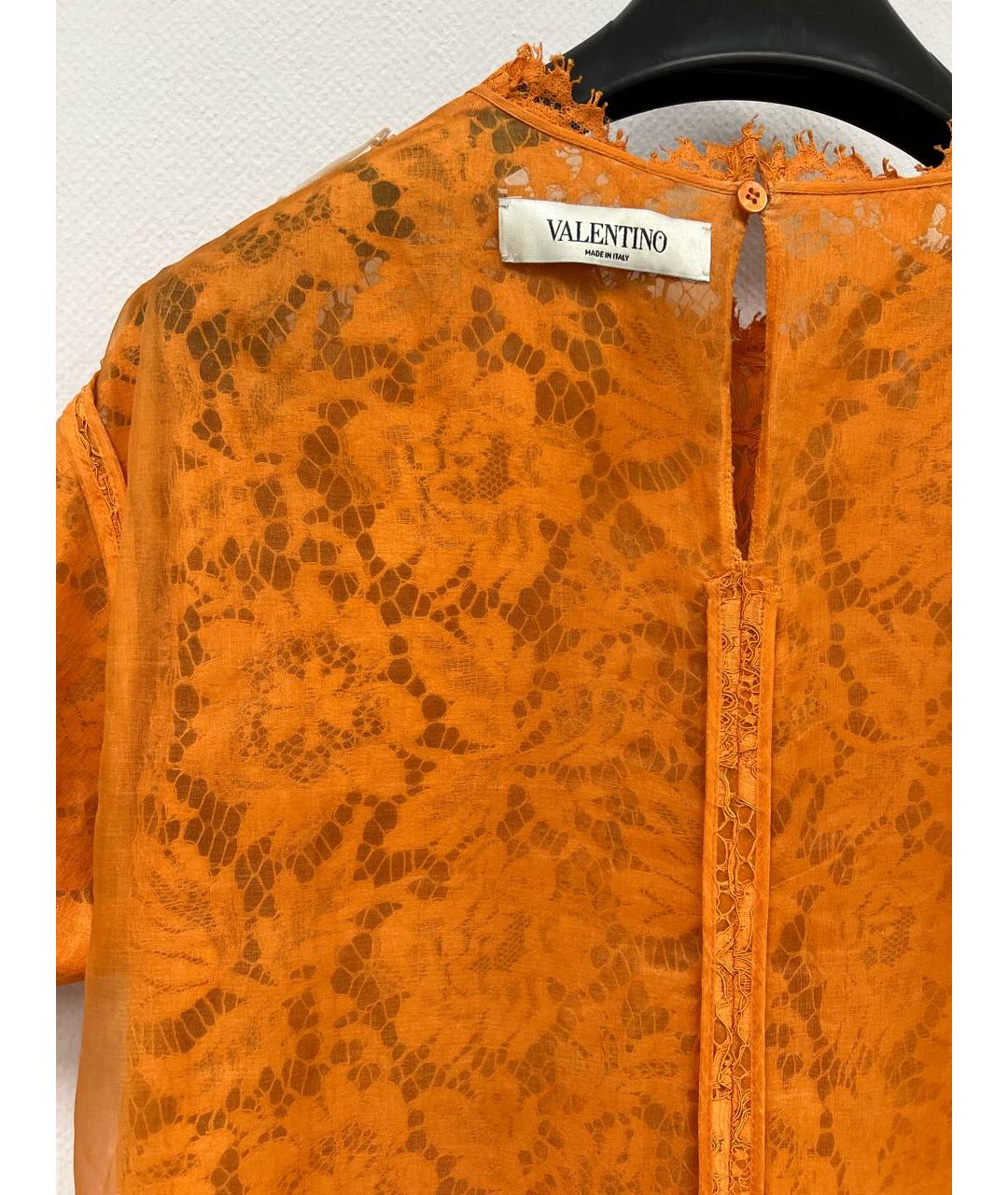 VALENTINO Оранжевое хлопковое коктейльное платье, фото 4