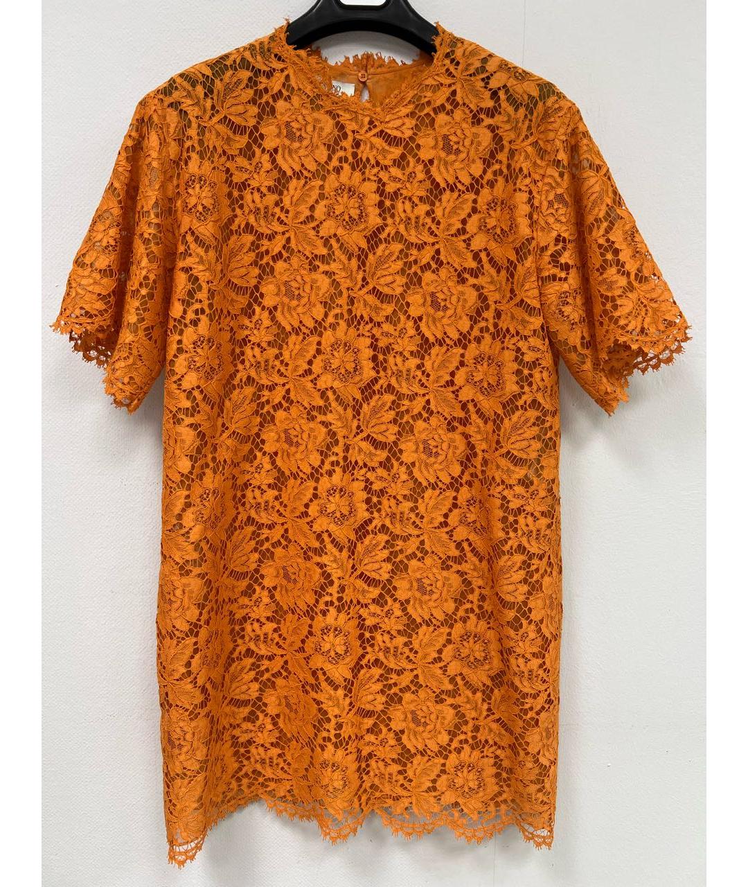 VALENTINO Оранжевое хлопковое коктейльное платье, фото 9