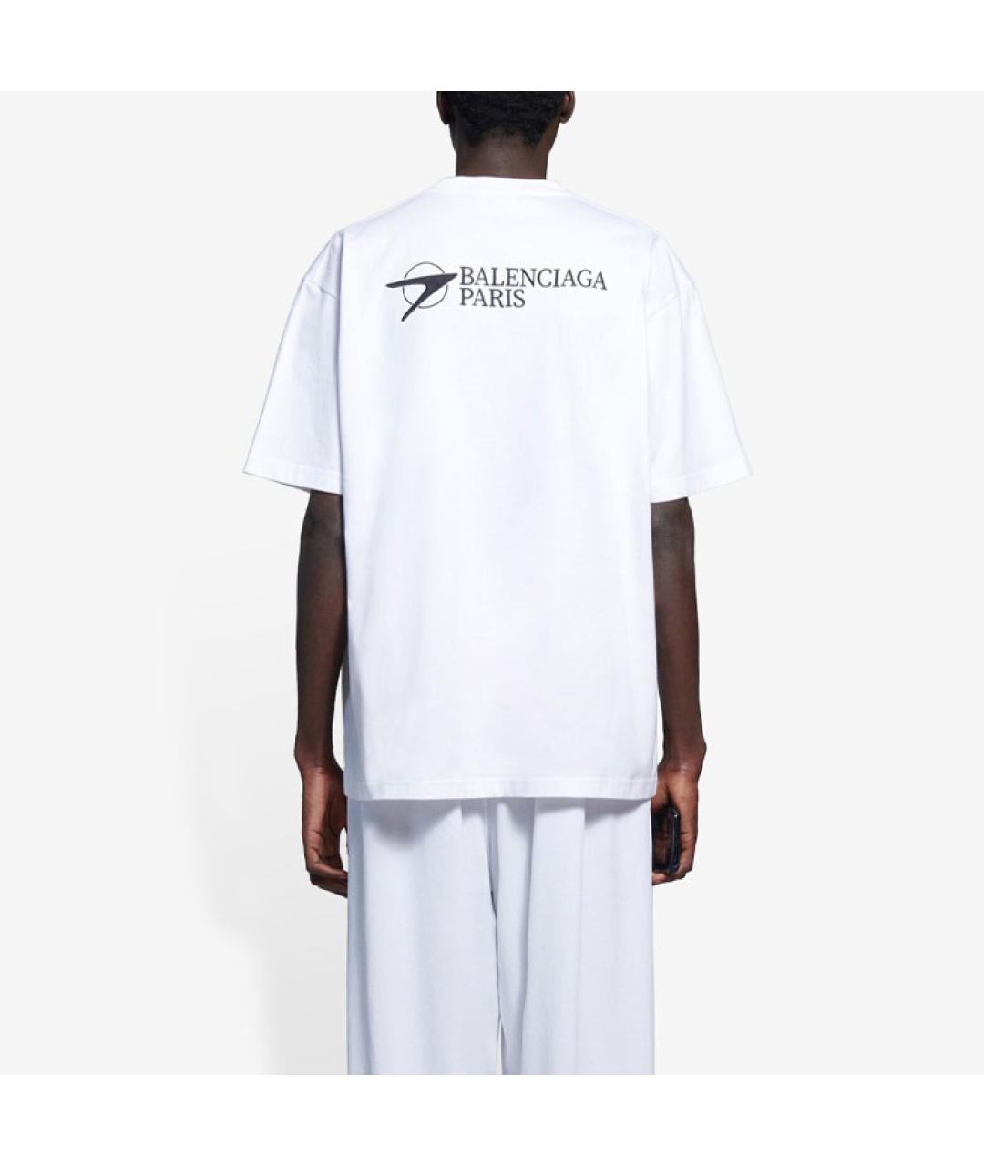 BALENCIAGA Белая хлопковая футболка, фото 4