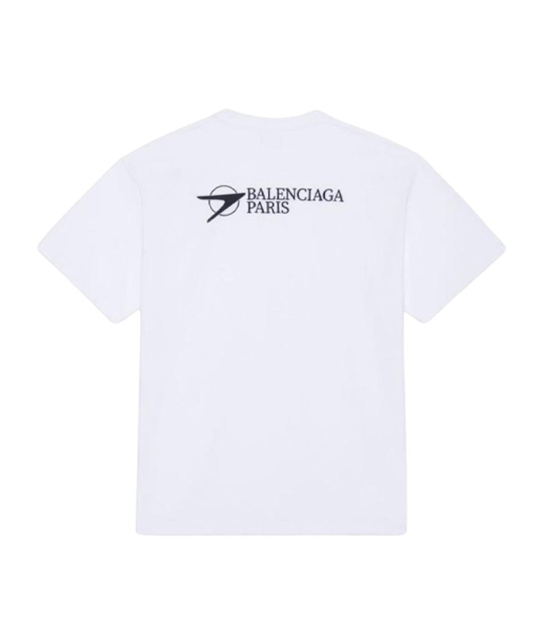 BALENCIAGA Белая хлопковая футболка, фото 2