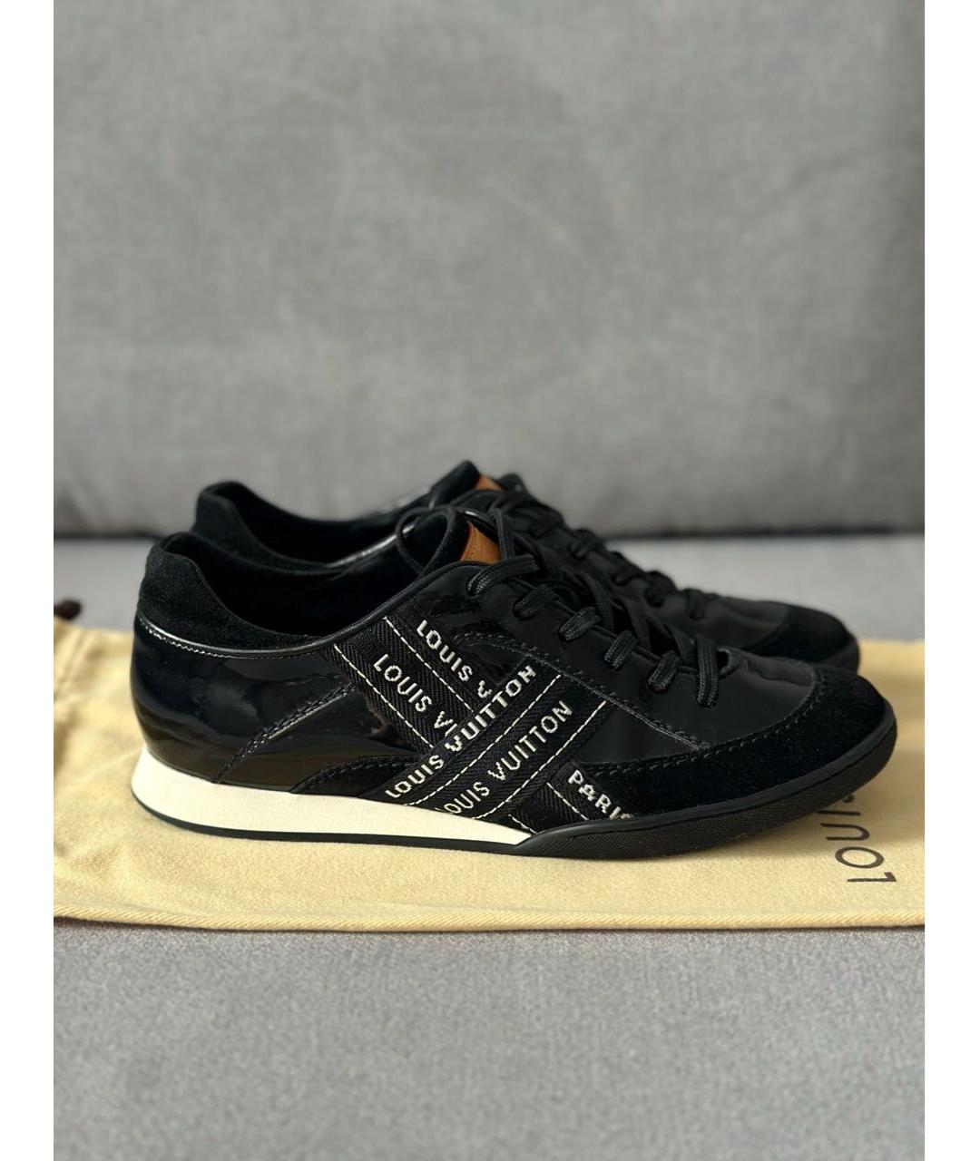 LOUIS VUITTON Черные кожаные кроссовки, фото 3
