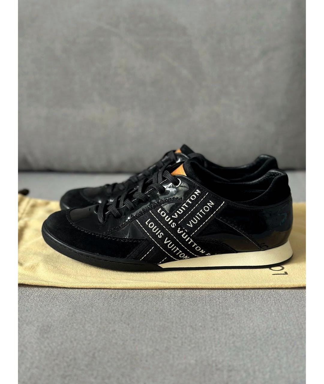LOUIS VUITTON Черные кожаные кроссовки, фото 4