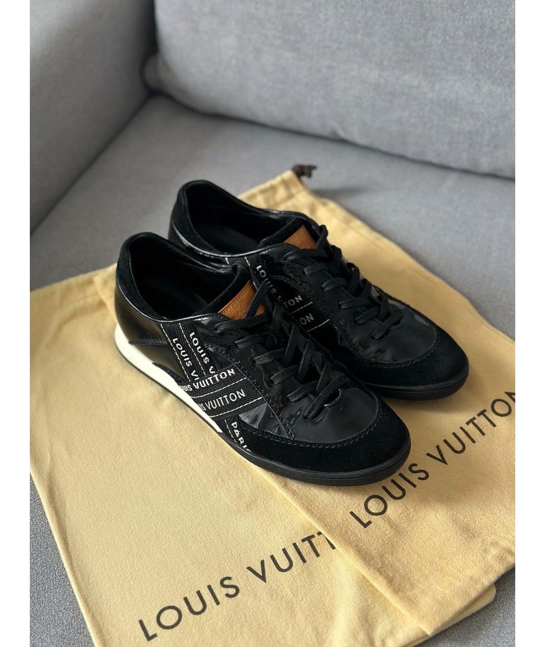 LOUIS VUITTON Черные кожаные кроссовки, фото 2