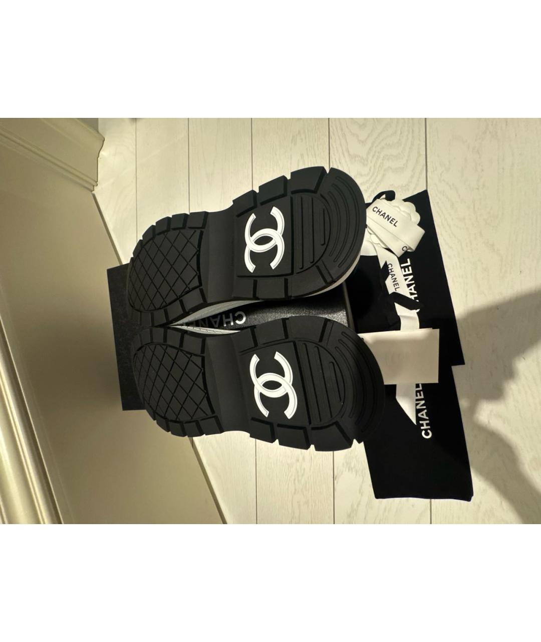 CHANEL Черные текстильные кеды, фото 5