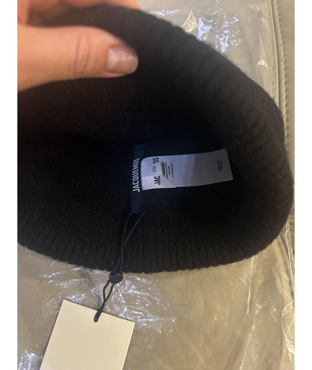 JACQUEMUS Черная шерстяная шапка, фото 2