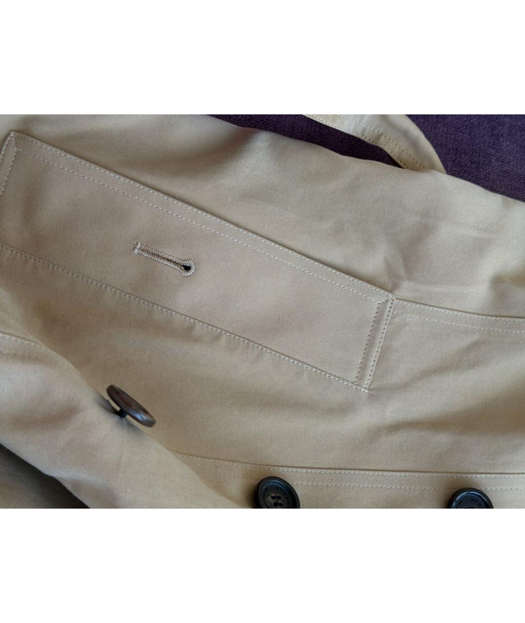 BURBERRY Бежевый хлопковый тренч/плащ, фото 7