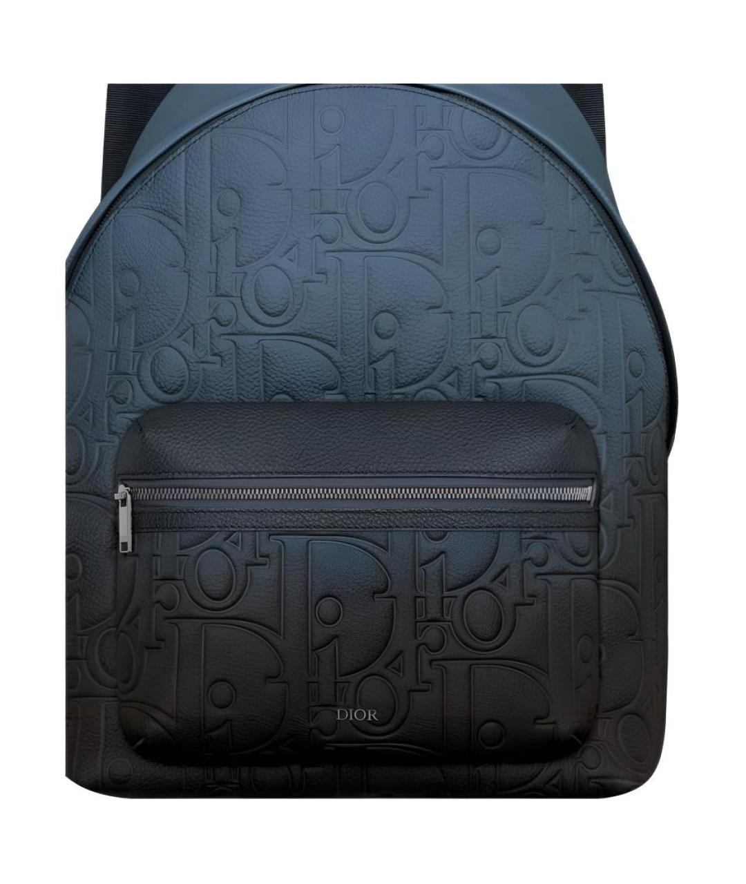 CHRISTIAN DIOR Синий кожаный рюкзак, фото 5