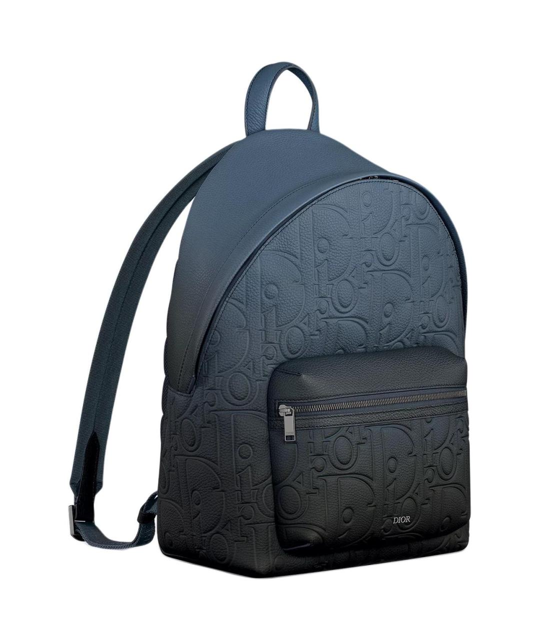CHRISTIAN DIOR Синий кожаный рюкзак, фото 2