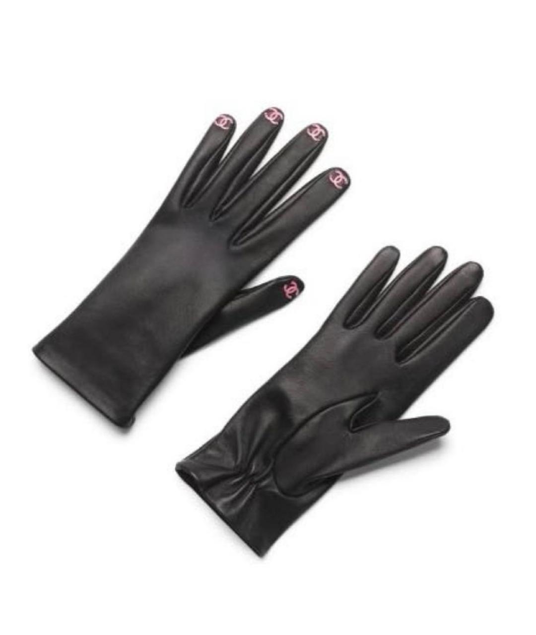 CHANEL Черные кожаные перчатки, фото 1