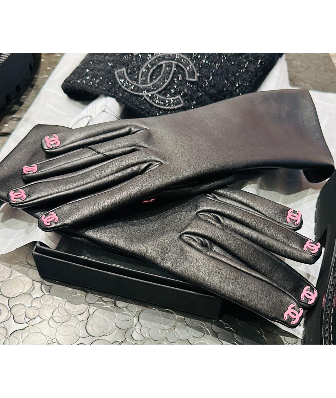 CHANEL Черные кожаные перчатки, фото 5