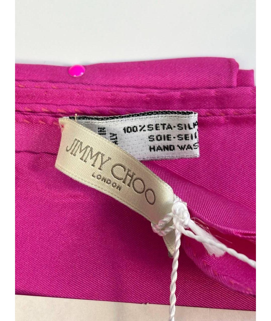 JIMMY CHOO Фуксия шелковый платок, фото 3