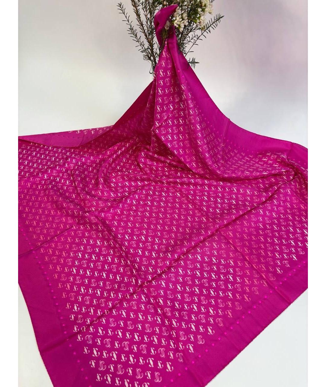 JIMMY CHOO Фуксия шелковый платок, фото 7