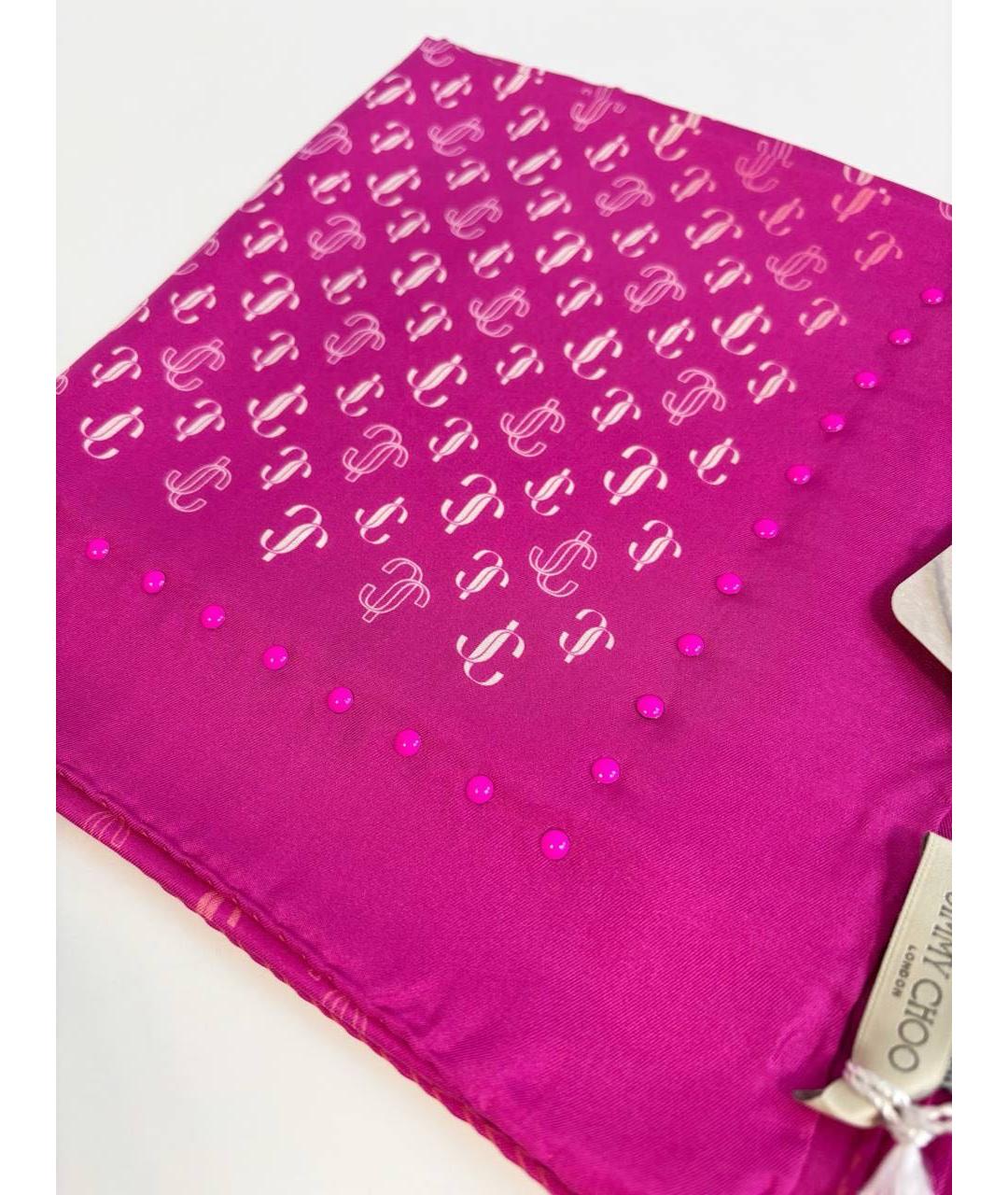 JIMMY CHOO Фуксия шелковый платок, фото 4