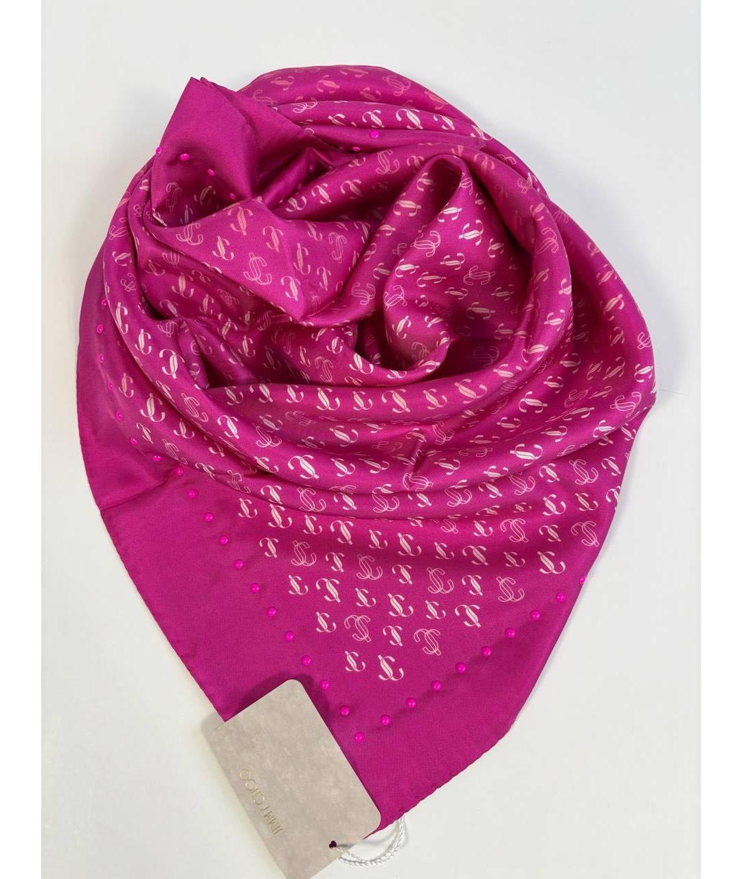 JIMMY CHOO Фуксия шелковый платок, фото 5