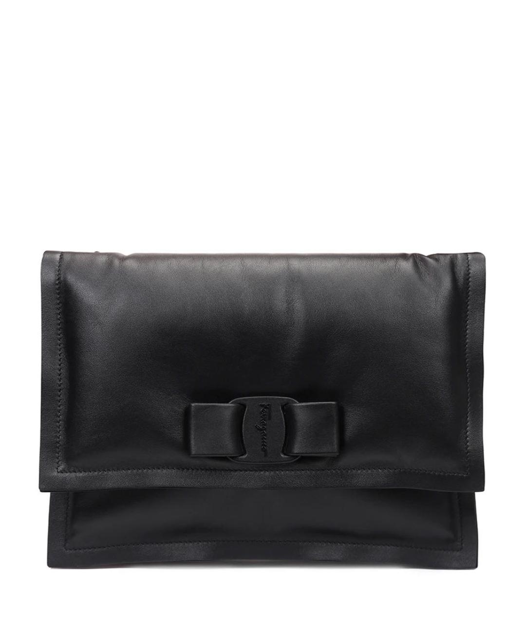 FERRAGAMO Черная кожаная сумка через плечо, фото 5