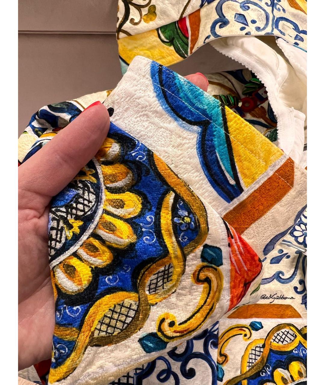 DOLCE&GABBANA Мульти шелковый сарафан, фото 4