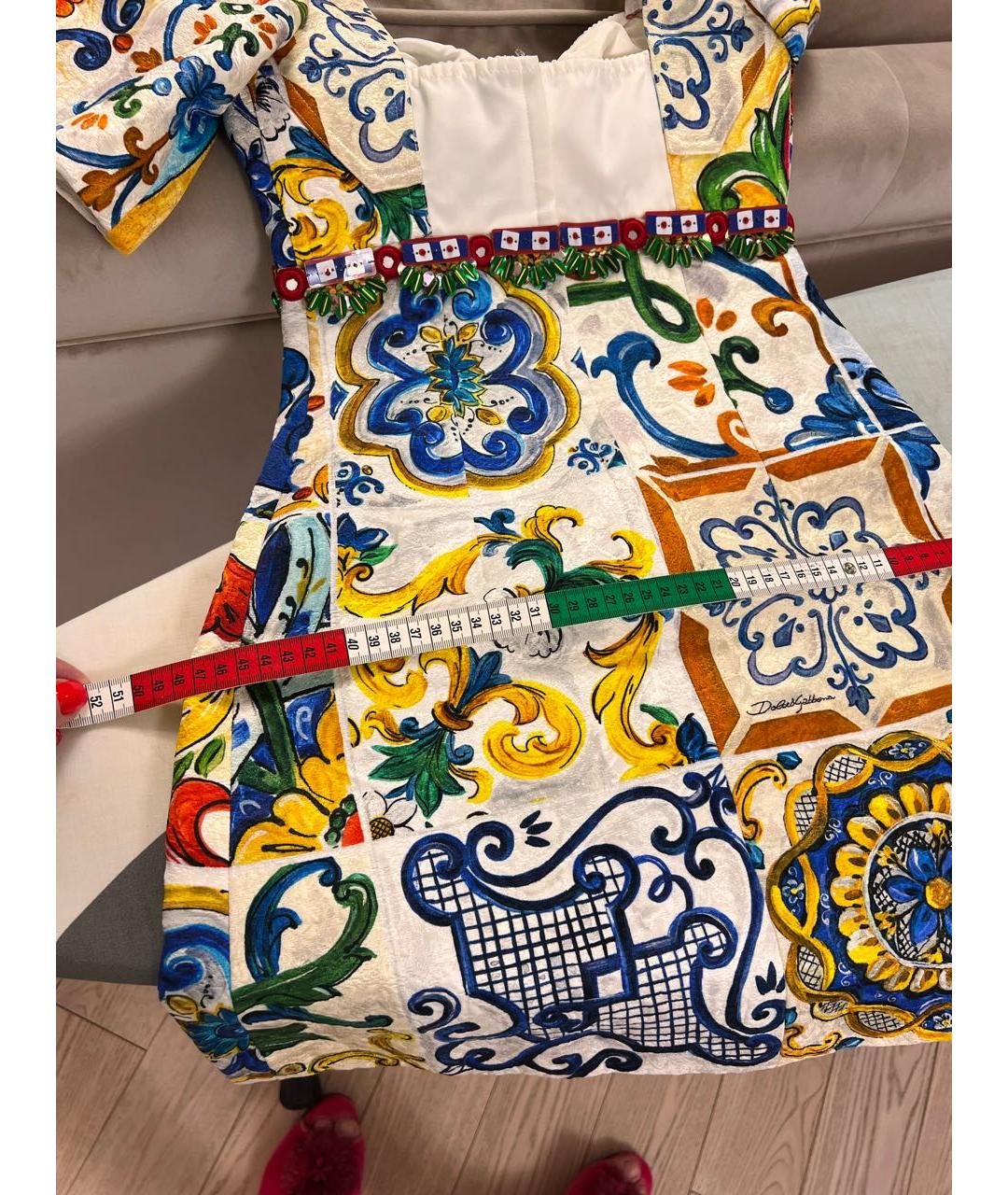 DOLCE&GABBANA Мульти шелковый сарафан, фото 5