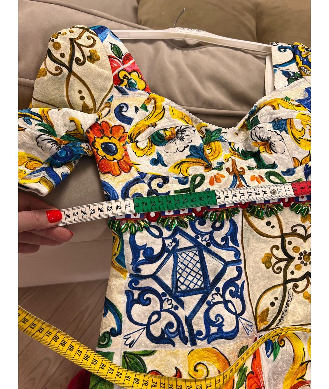 DOLCE&GABBANA Мульти шелковый сарафан, фото 6