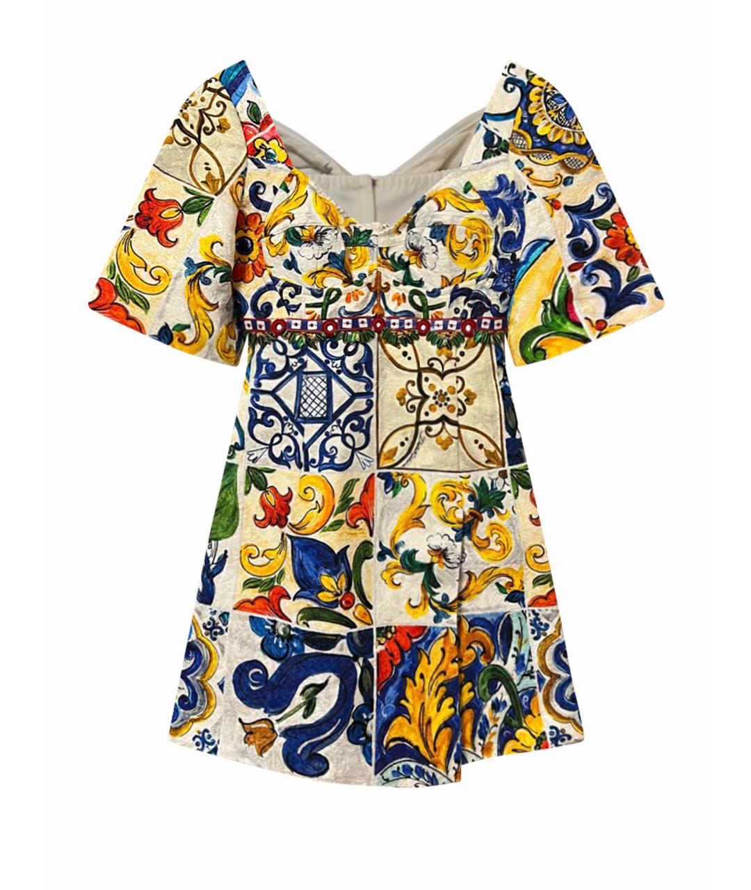 DOLCE&GABBANA Мульти шелковый сарафан, фото 1