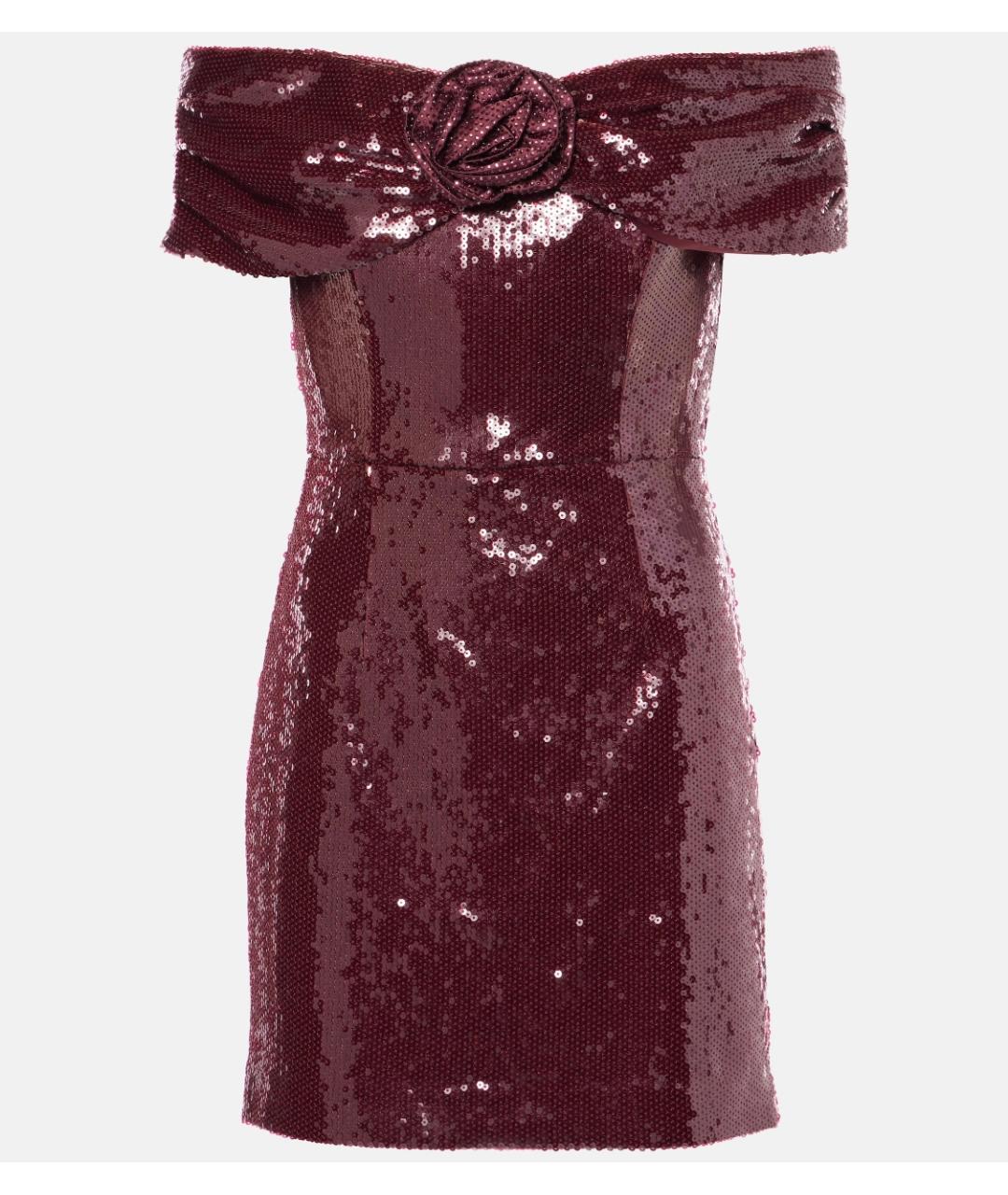 REBECCA VALLANCE Бордовое полиэстеровое коктейльное платье, фото 7