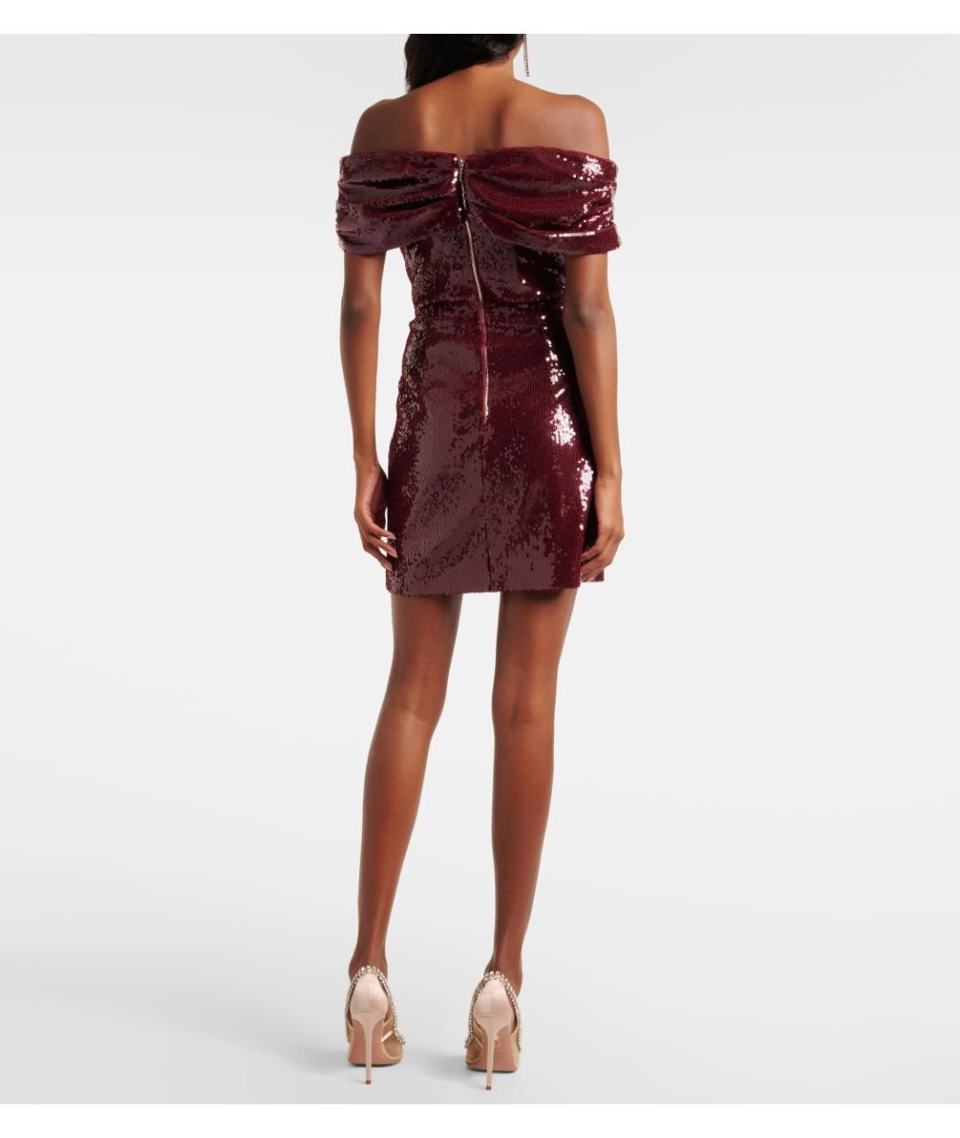 REBECCA VALLANCE Бордовое полиэстеровое коктейльное платье, фото 3