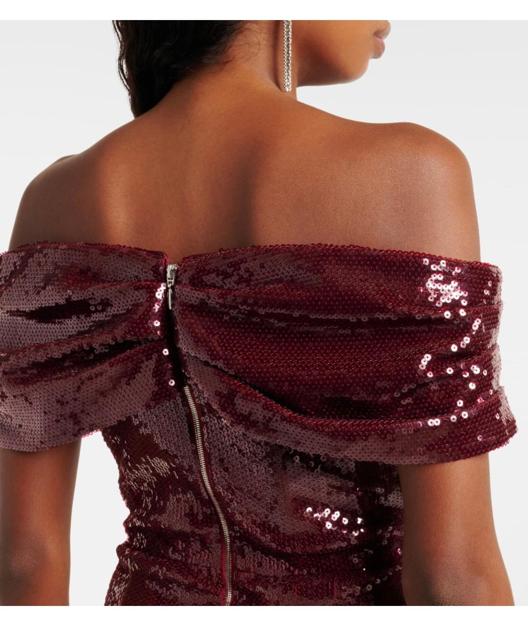 REBECCA VALLANCE Бордовое полиэстеровое коктейльное платье, фото 6