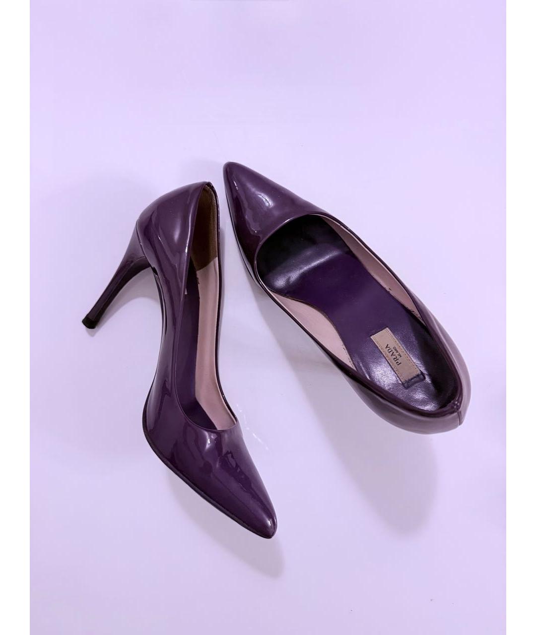 PRADA Фиолетовые кожаные туфли, фото 3