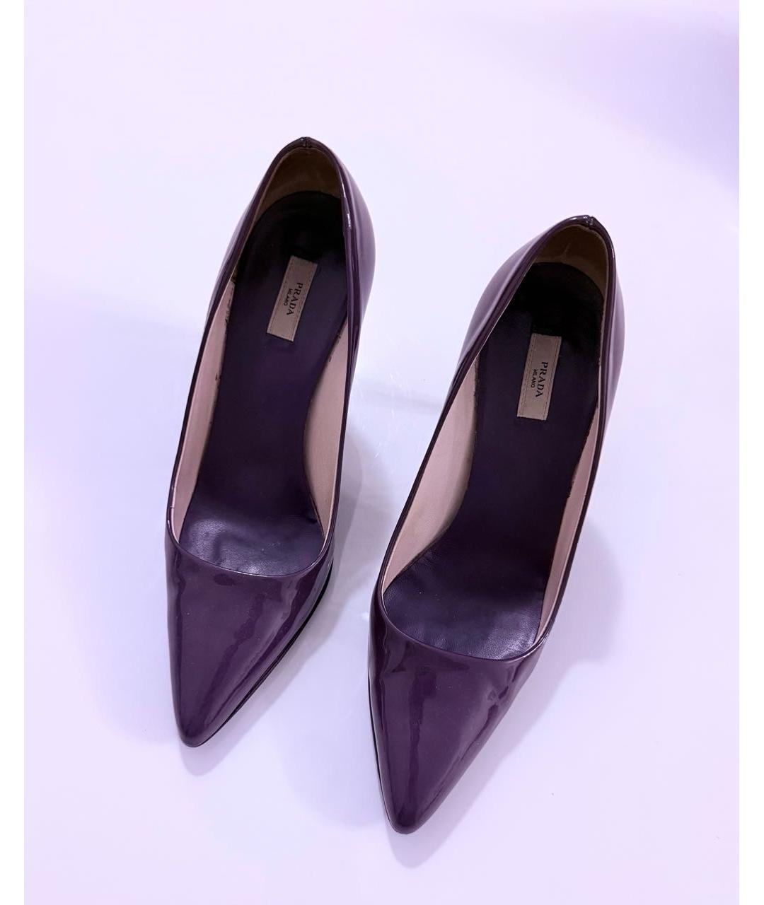 PRADA Фиолетовые кожаные туфли, фото 2