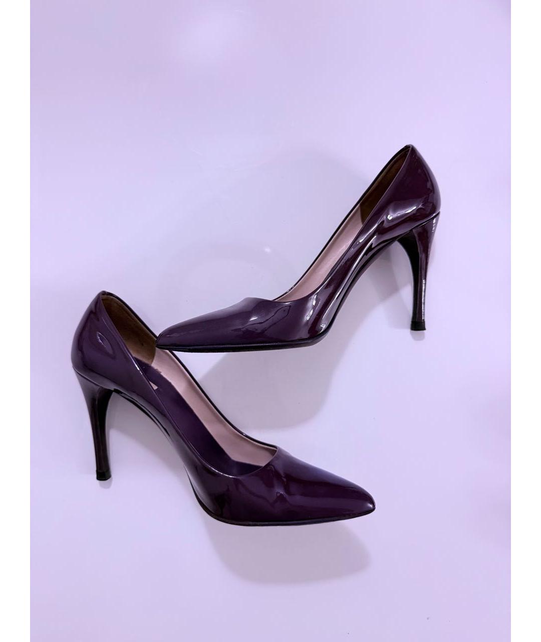 PRADA Фиолетовые кожаные туфли, фото 9