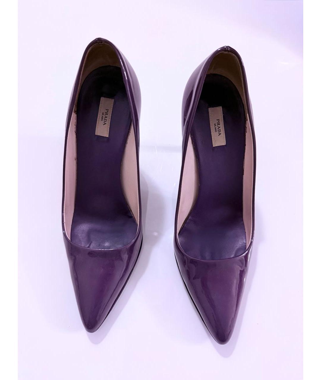 PRADA Фиолетовые кожаные туфли, фото 7