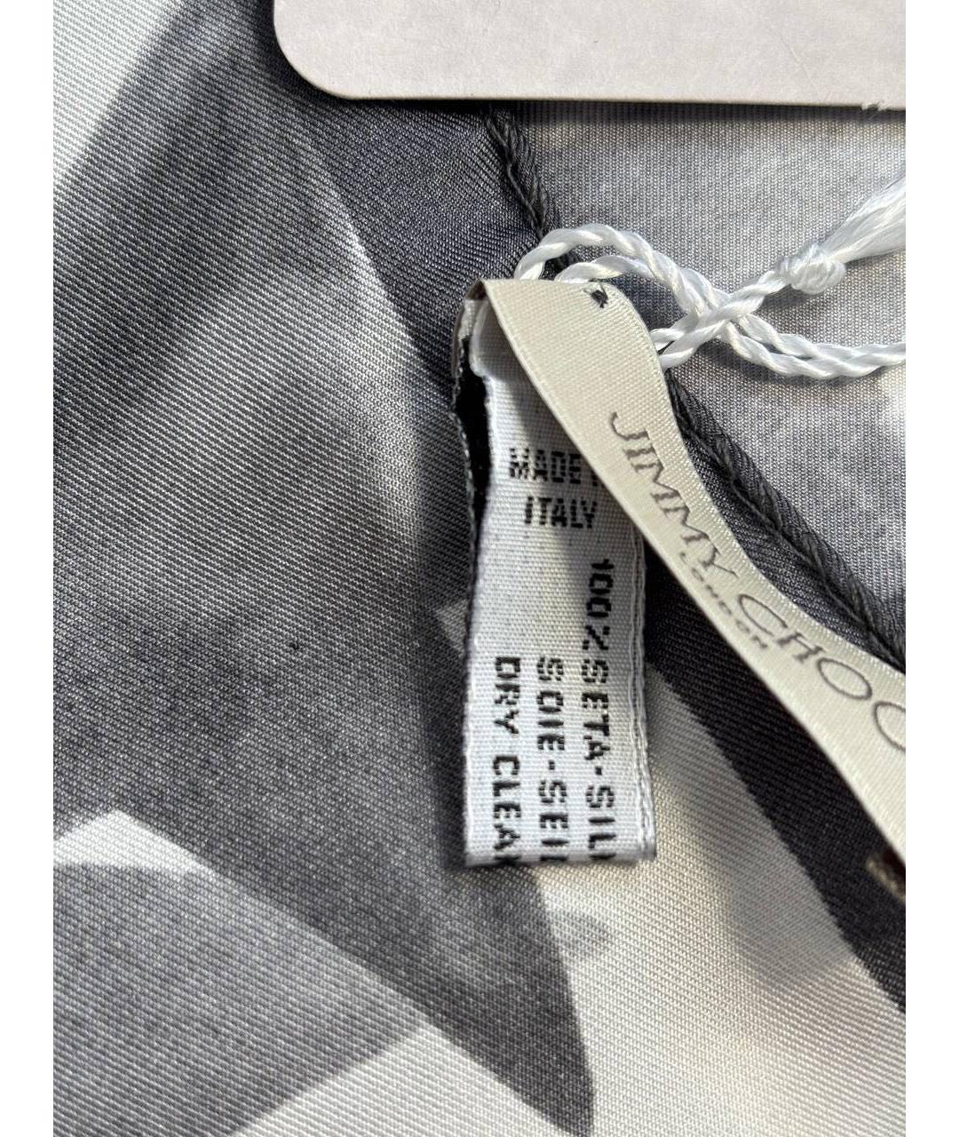 JIMMY CHOO Серый шелковый платок, фото 3