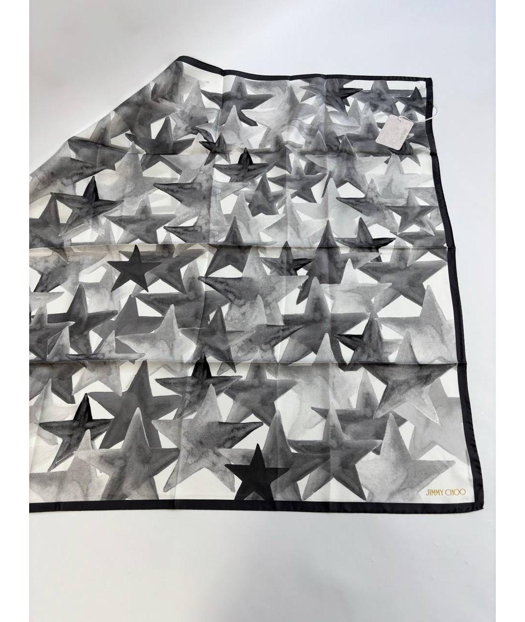 JIMMY CHOO Серый шелковый платок, фото 5