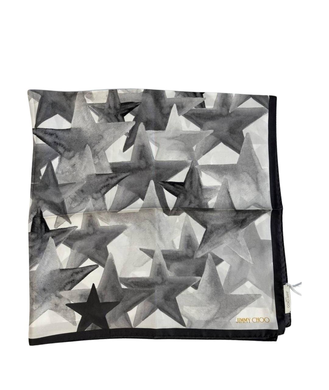 JIMMY CHOO Серый шелковый платок, фото 1