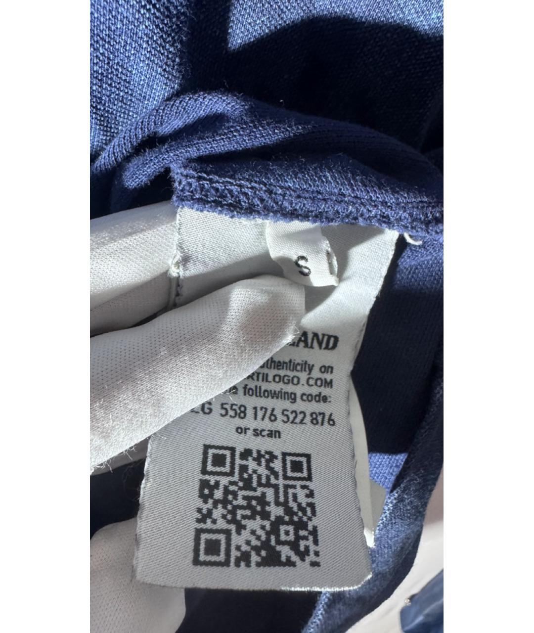 STONE ISLAND Синее хлопковое поло с коротким рукавом, фото 4