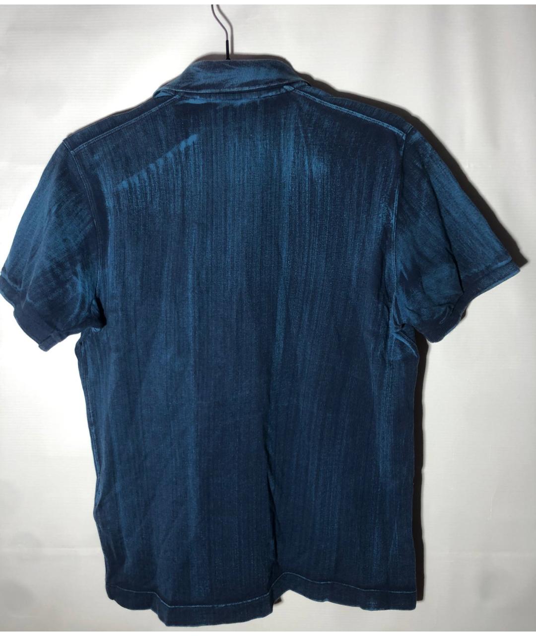 STONE ISLAND Синее хлопковое поло с коротким рукавом, фото 2