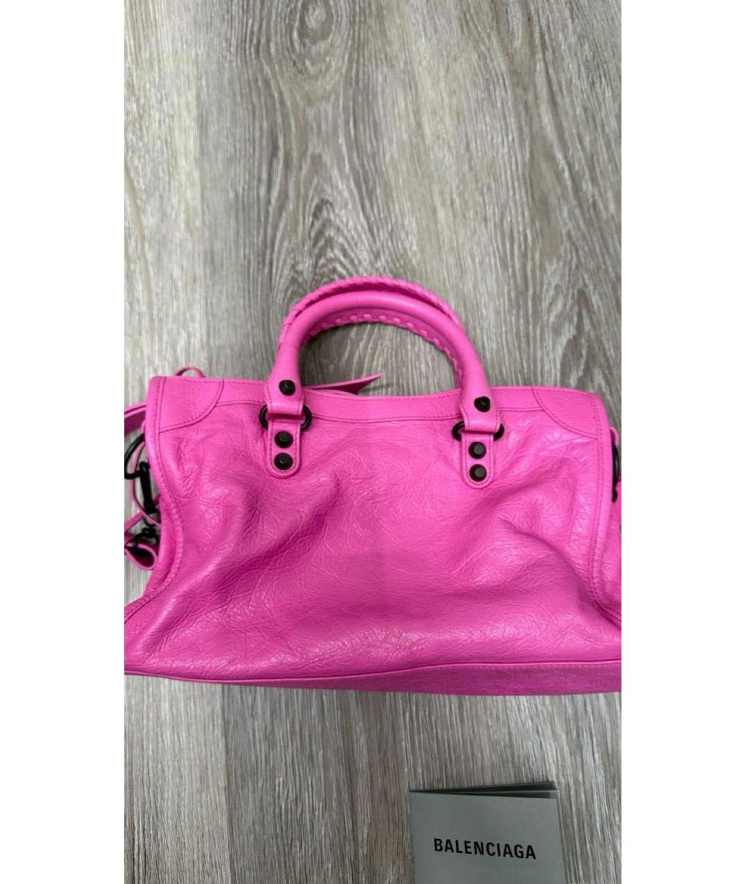 BALENCIAGA Розовая кожаная сумка с короткими ручками, фото 2