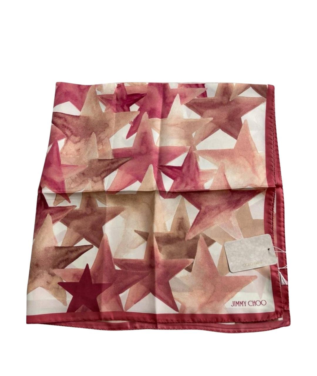 JIMMY CHOO Розовый шелковый платок, фото 1