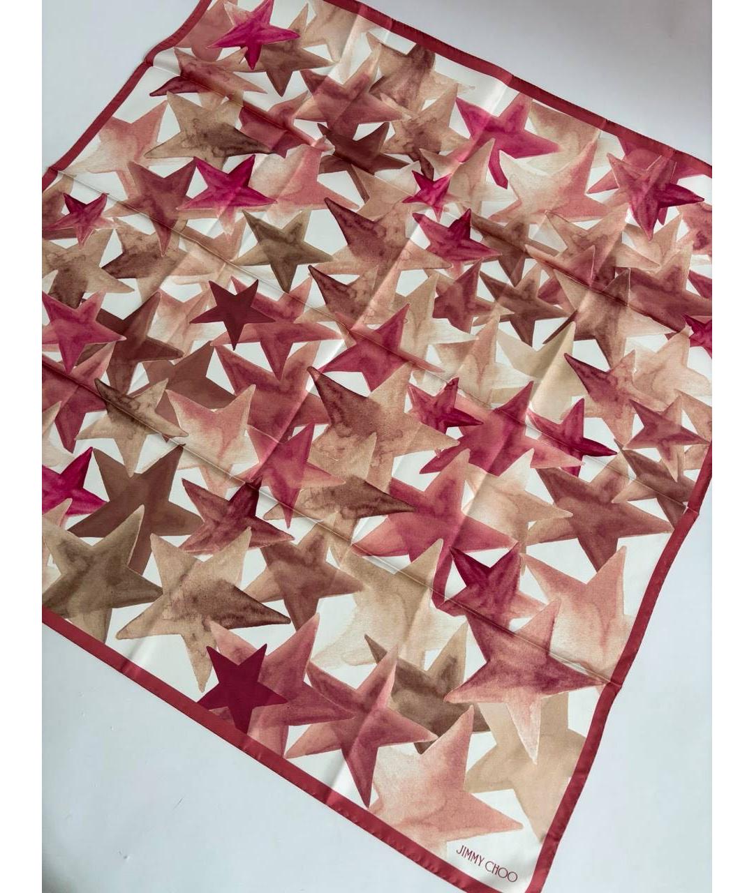 JIMMY CHOO Розовый шелковый платок, фото 6