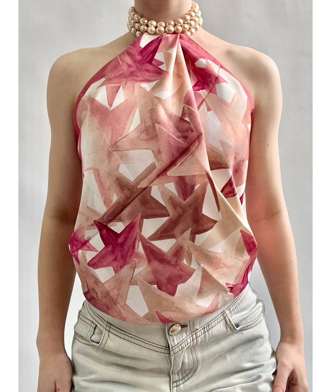 JIMMY CHOO Розовый шелковый платок, фото 6