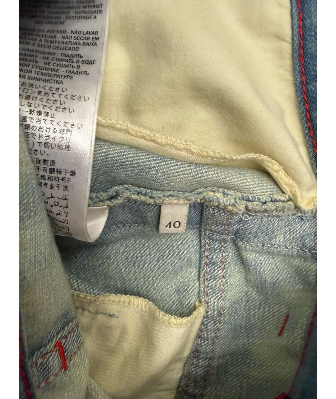 GUCCI Голубая хлопковая юбка мини, фото 5